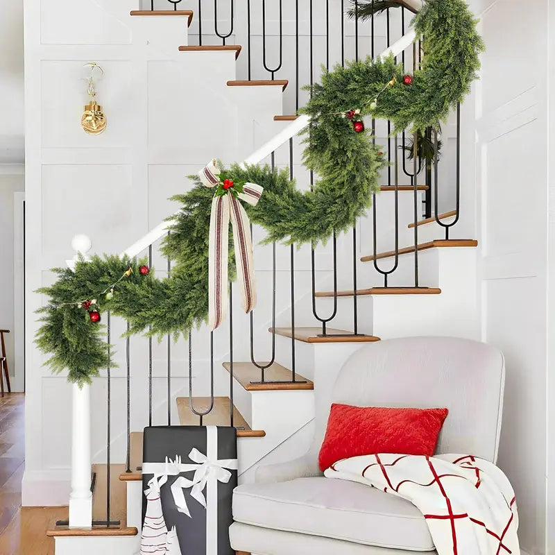 6 FT Artificial Cedar Garland, 2-Pack Green